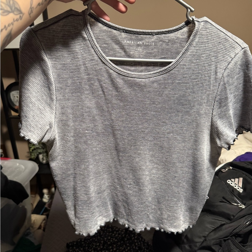 American Eagle Outfitters Gray Women's Top